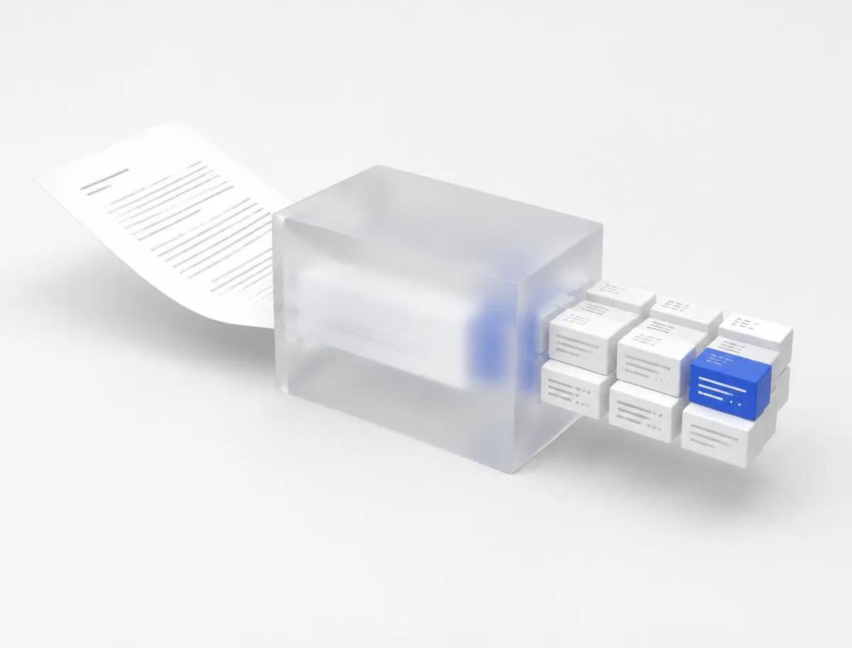 Paper document becoming structured data blocks